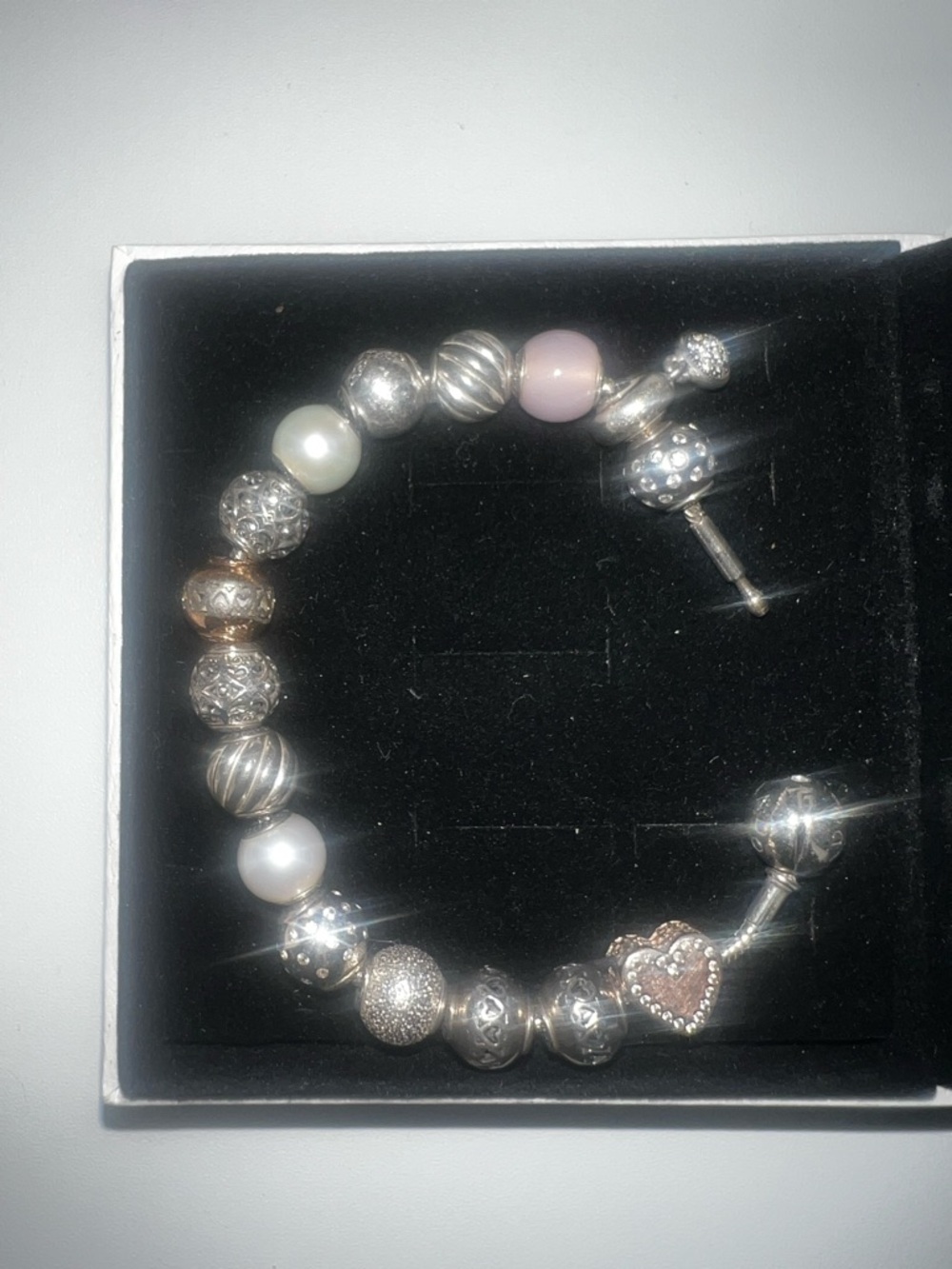 Pandora Silver essence Bracelet with 16 charms
